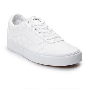 NEW! VANS Ward Checkerboard White Skate Shoes, Women’s Sz 5